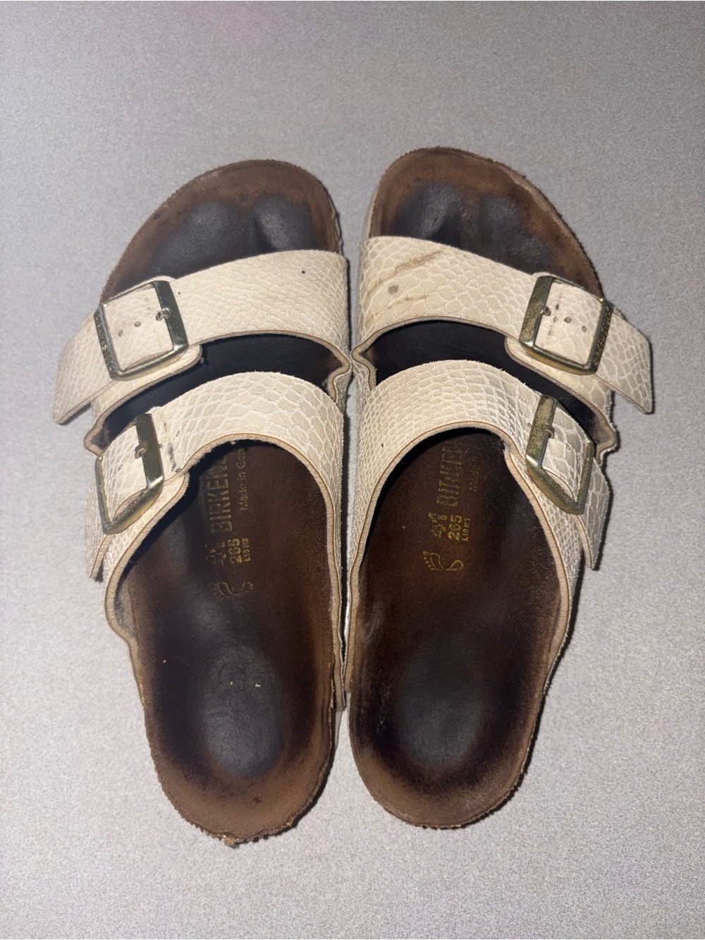 Arizona Shiny Snake White Birkenstock